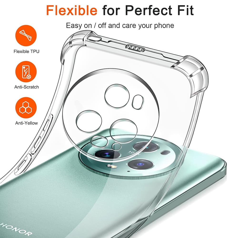 Techsuit Nárazuvzdorný Průhledný Silikon Honor Magic5 Pro Clear - náhled 3