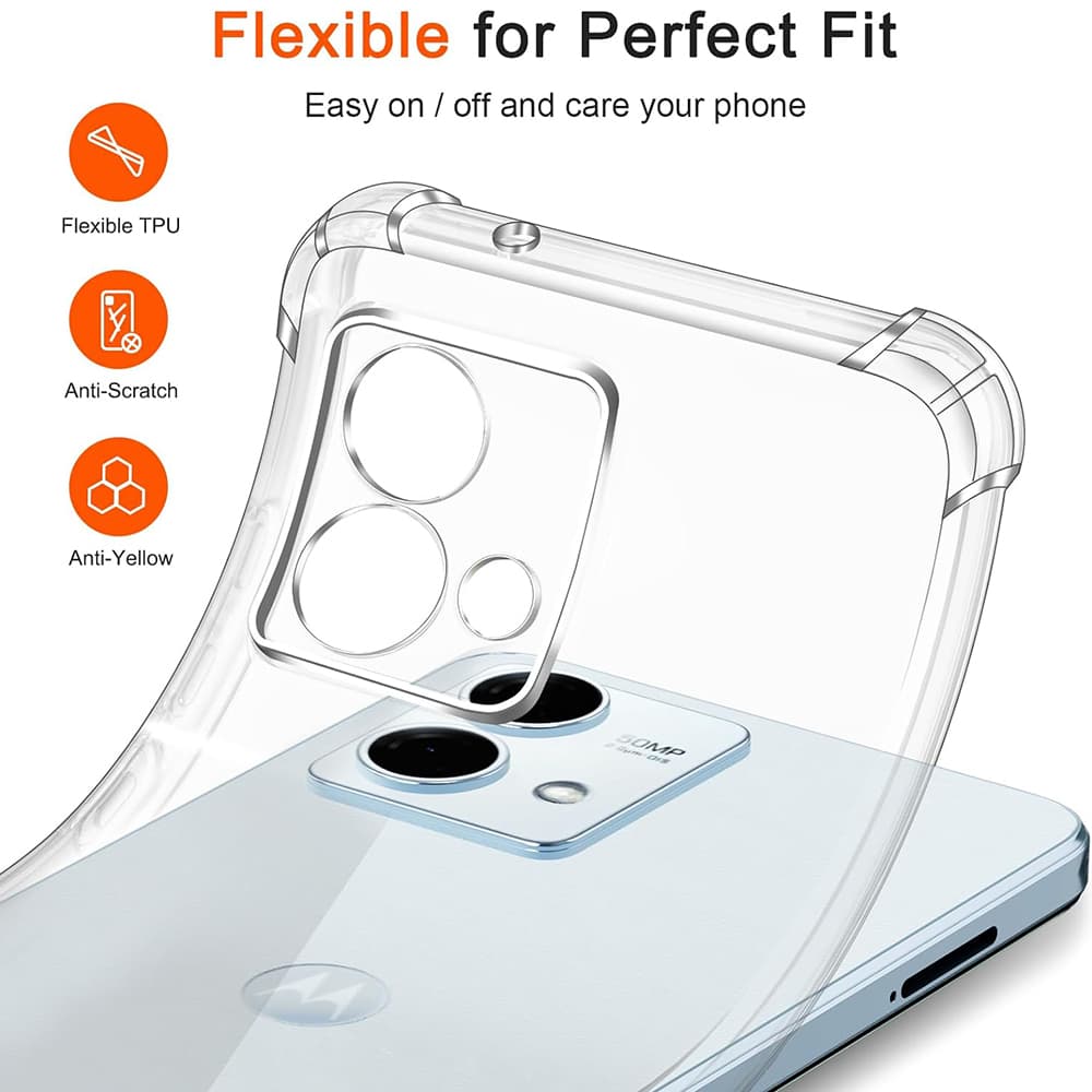 Techsuit Nárazuvzdorný průhledný silikonový Motorola Moto G84 Clear - náhled 3