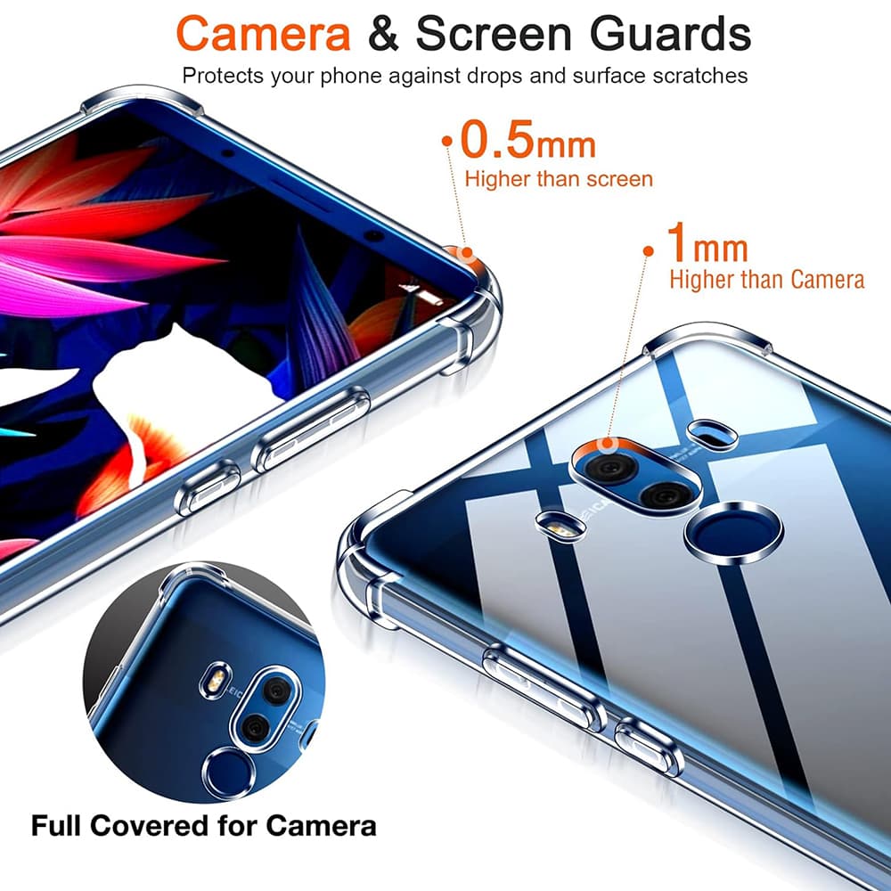 Techsuit Nárazuvzdorný Průhledný Silikon Huawei Mate 10 Pro Clear - náhled 3