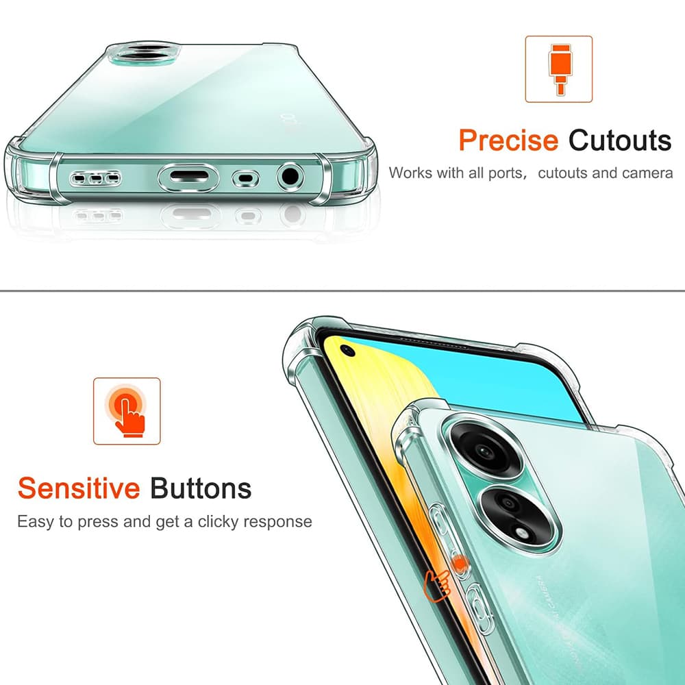 Techsuit Nárazuvzdorný Průhledný Silikonový Oppo A58 4G Clear - náhled 3
