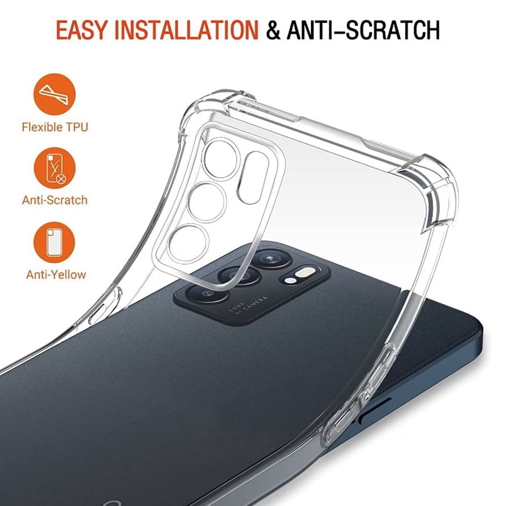 Techsuit Nárazuvzdorný Průhledný Silikon Oppo Reno6 5G Clear - náhled 3