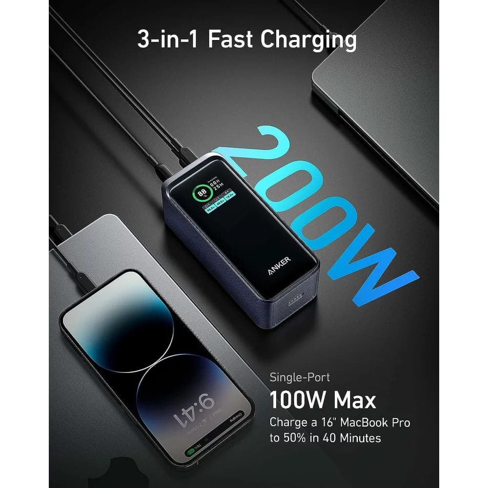 Anker Power Bank Prime A1336011 20000mAh 200W Displej Černá - náhled 3