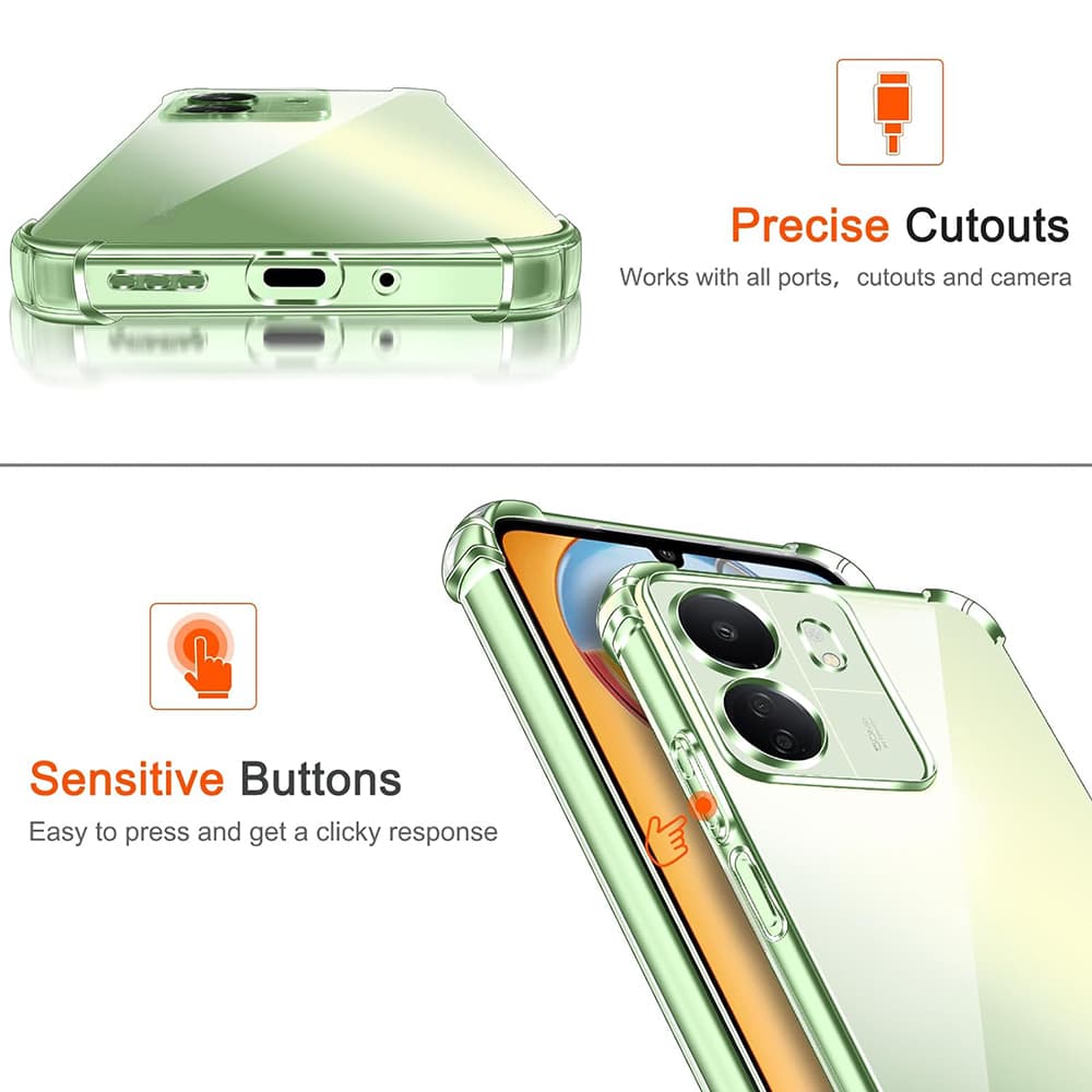 Techsuit Nárazuvzdorný Průhledný Kryt Xiaomi Redmi 13C 4G Poco C65 - náhled 3