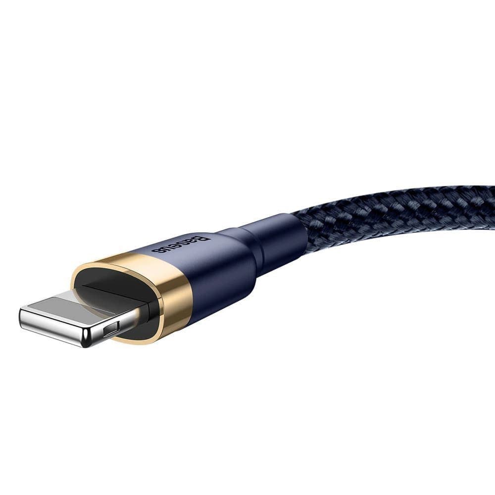 Baseus - datový kabel Cafule (CALKLF-CV3) - USB na Lightning, QC3.0, 1.5A, 2m - modro-zlatý - náhled 3