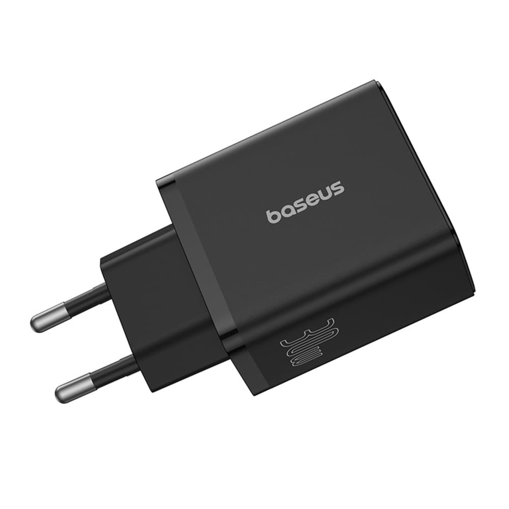 Baseus Síťová nabíječka GaN 2x USB Type-C 30W Rychlé nabíjení Černá - náhled 3