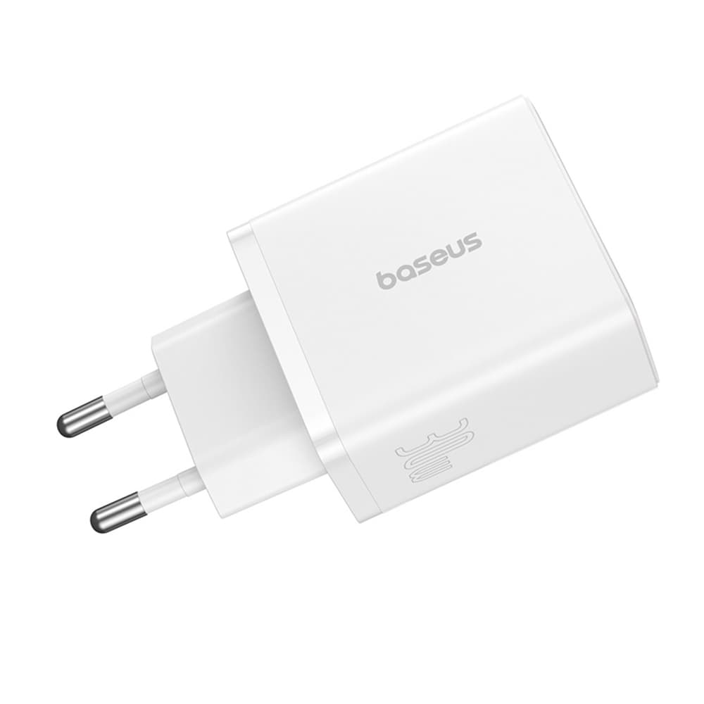 Baseus Síťová nabíječka GaN 2x USB Type-C Rychlé nabíjení 30W Bílá - náhled 3