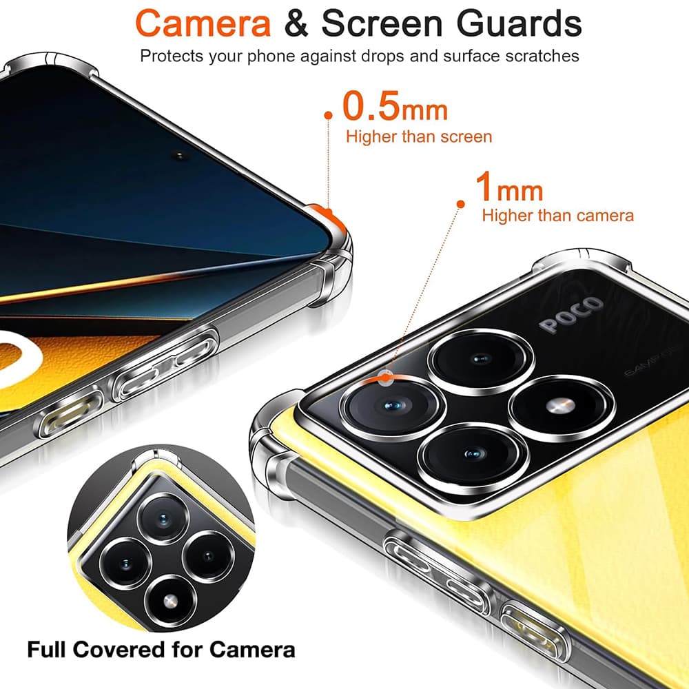 Techsuit Nárazuvzdorný Průhledný Silikon Xiaomi Poco X6 Pro Clear - náhled 3
