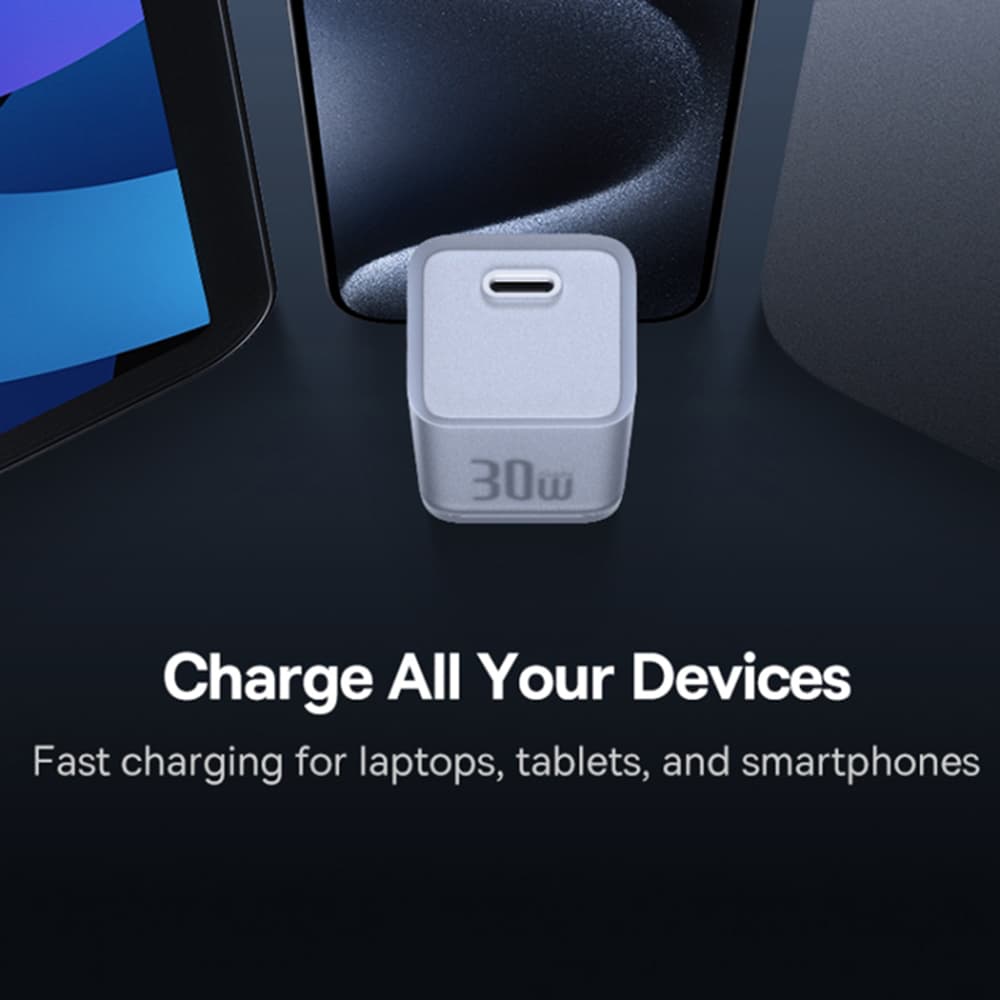 Baseus Síťová nabíječka GaN5S USB-C Rychlonabíjení 30W Bílá - náhled 3