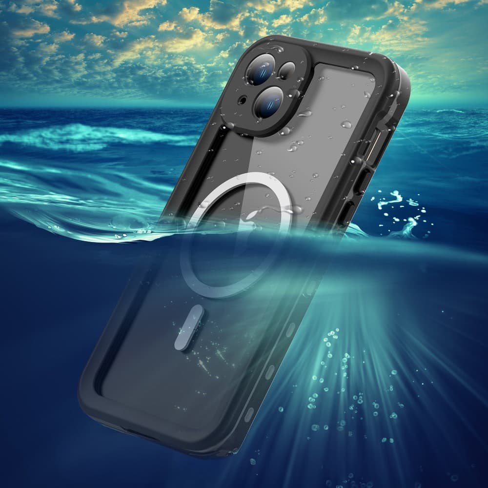 ShellBox Vodotěsné IP68 MagSafe pouzdro iPhone 15 Plus Černé - náhled 3