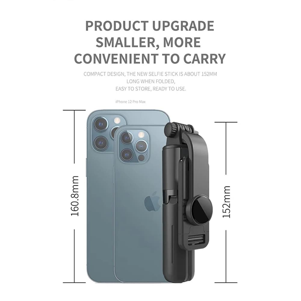 Techsuit Mini Selfie Tyč L10 Stabilní Stativ Bluetooth 360 Černá - náhled 3