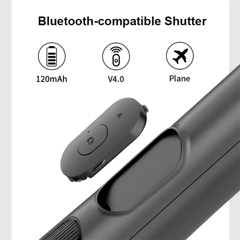 Techsuit Selfie tyč Q05 Stabilní stativ Bluetooth 360 Černá 158cm - náhled 3