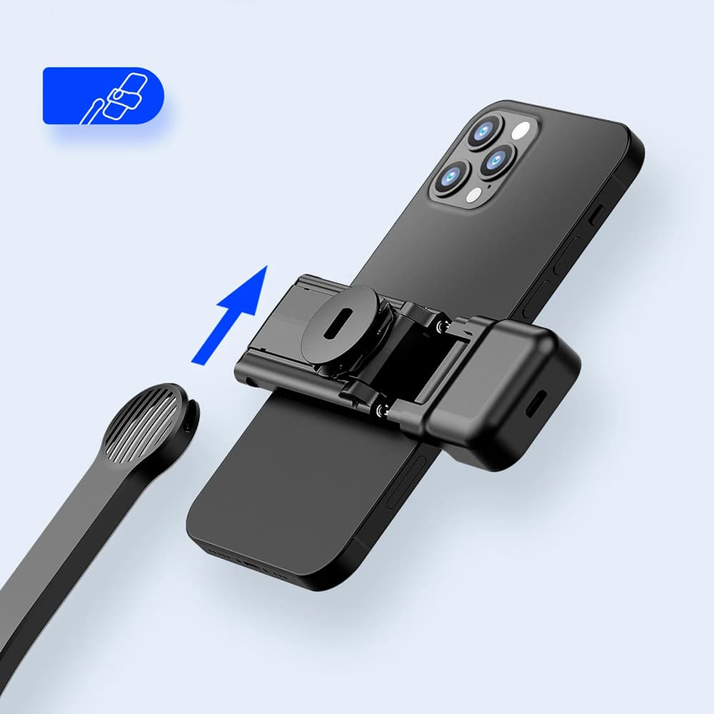 Techsuit Selfie tyč C01s stativ Bluetooth světlo 107cm černá - náhled 3