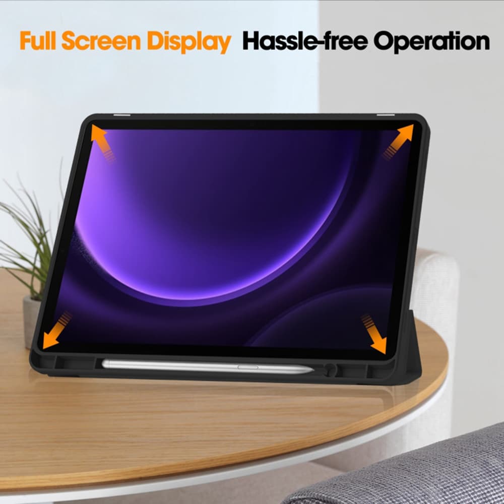 Techsuit Flex Trifold s držákem tužky Samsung Tab S9 FE S10 FE Černá - náhled 3