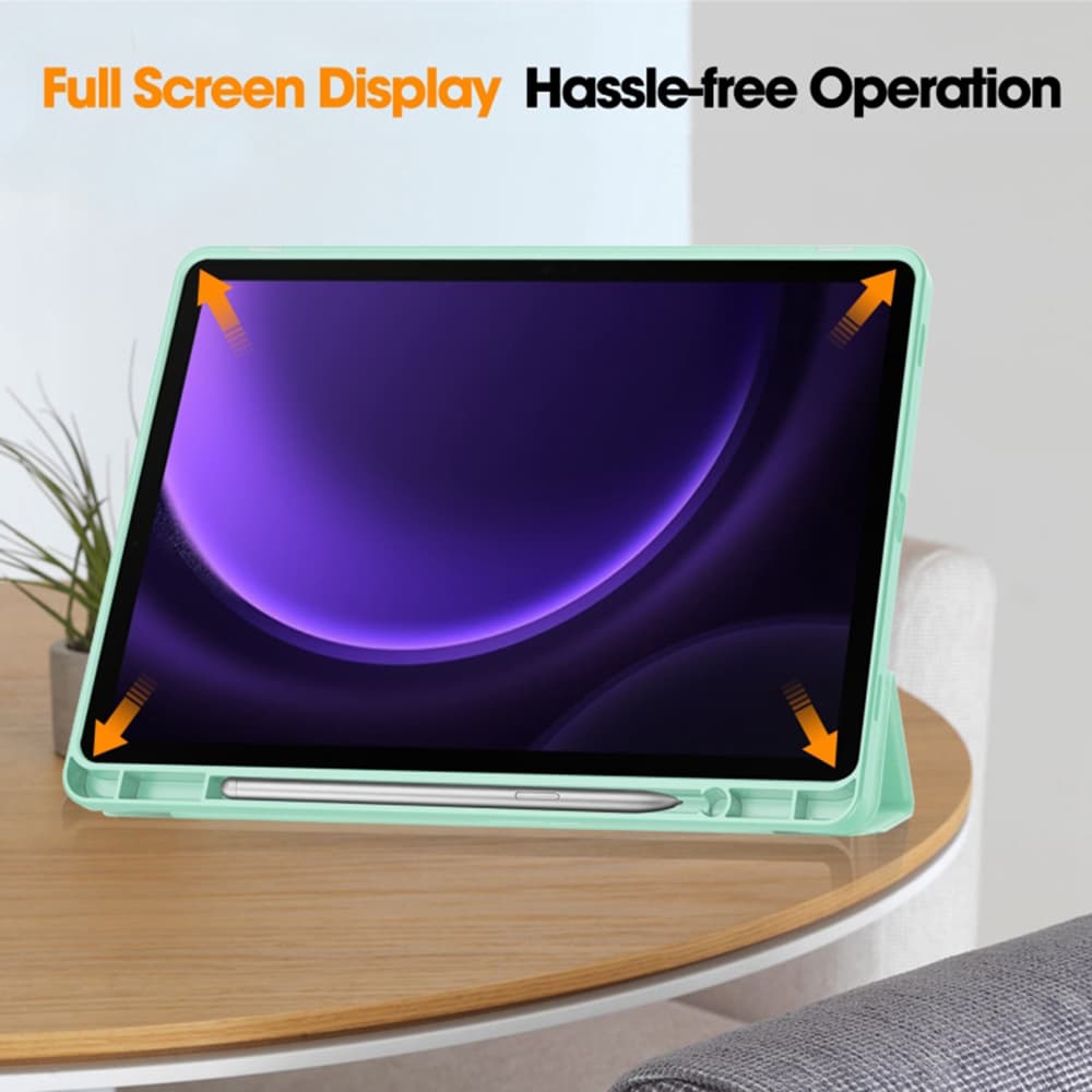 Techsuit Flex Trifold obal s držákem pera Tab S9 S9 FE S10 FE Matcha zelená - náhled 3