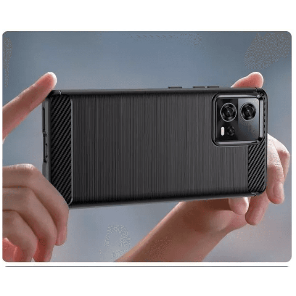 Techsuit Karbon Silikon Motorola Edge 30 Fusion Černý - náhled 3