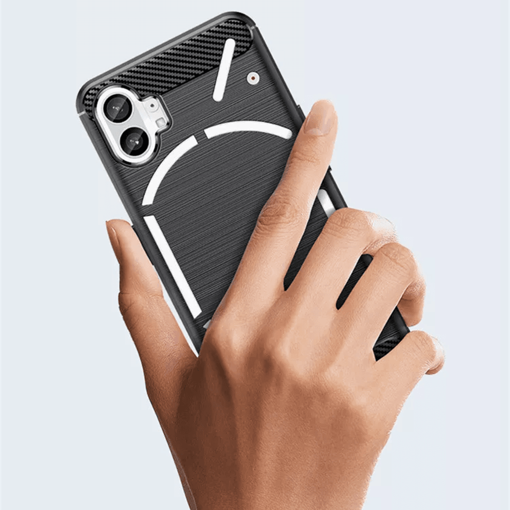 Techsuit Karbon Silikon Nothing Phone (1) Černý - náhled 3
