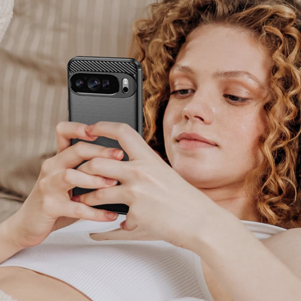 Techsuit Karbon Silikon Google Pixel 9 Pro XL Černý - náhled 3