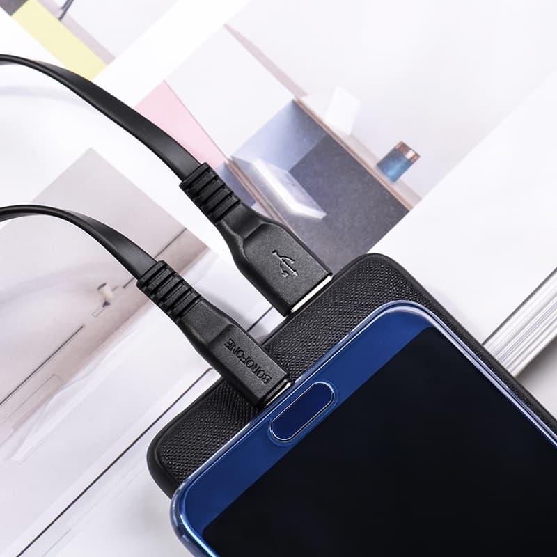 Borofone Kabel BX23 Wide Power - USB na typ C - 3A 1 metr černý - náhled 3