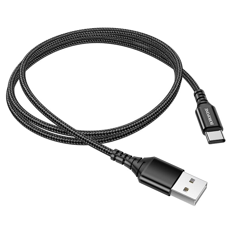 Kabel Borofone BX54 Ultra Bright - USB na typ C - 2,4A 1 metr černý - náhled 3