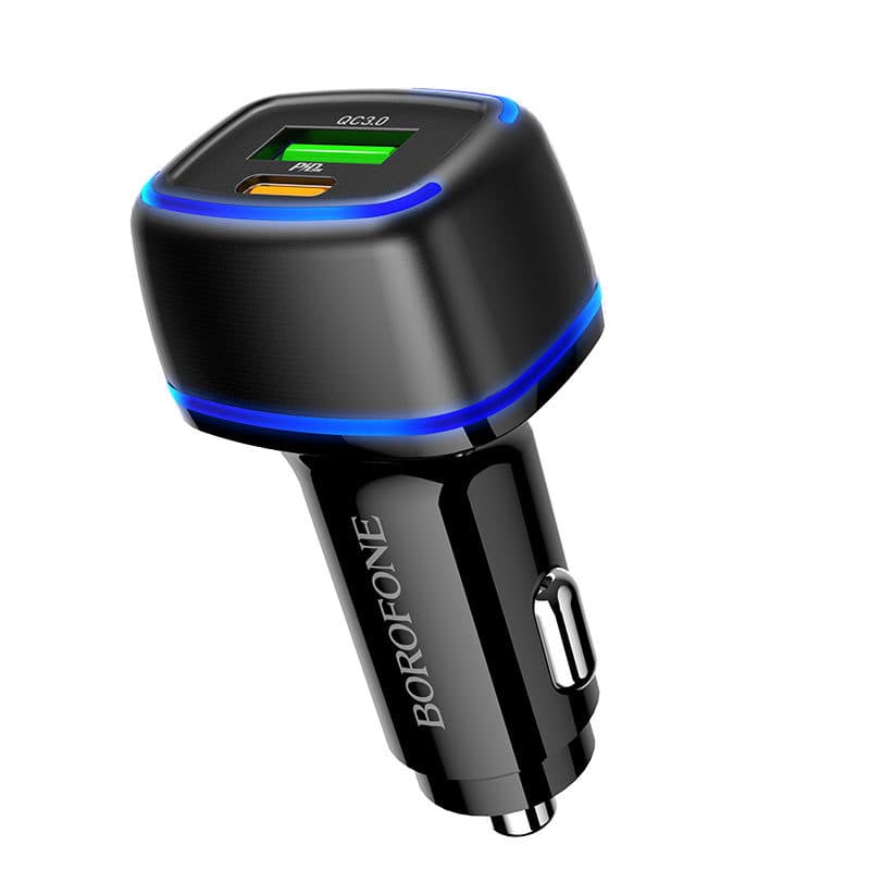 Adaptér do auta Borofone BZ14A s funkcí rychlonabíjení 20W 3A černý - náhled 3