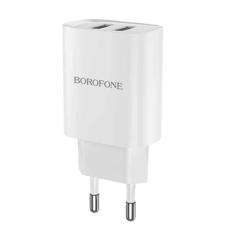 Cestovní adaptér Borofone BN2 Dual 2.1A bílý - náhled 3