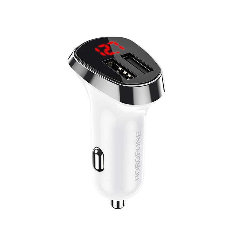 Nabíječka do auta Borofone BZ15 vč. Lightning kabelu Dual 2.4A bílá - náhled 3