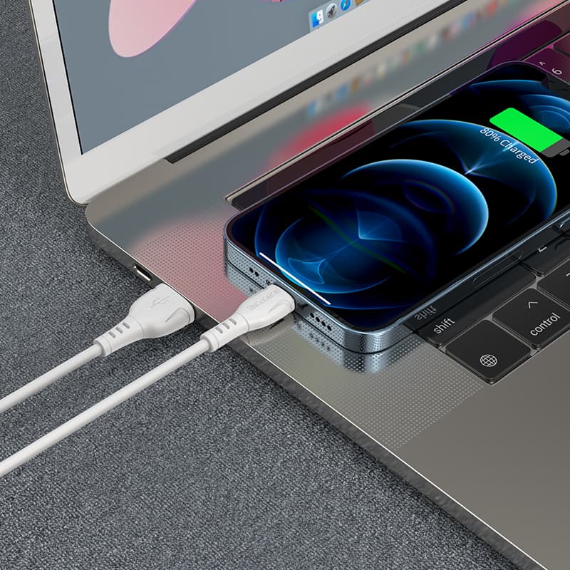 Kabel Borofone BX51 Triumph - USB na Lightning - 2,4A 1 metr bílý - náhled 3