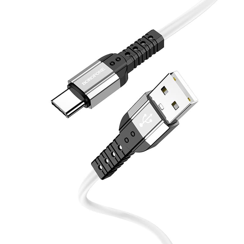 Borofone kabel BX64 Special Silicone - USB na typ C - 3A 1 metr bílý - náhled 3