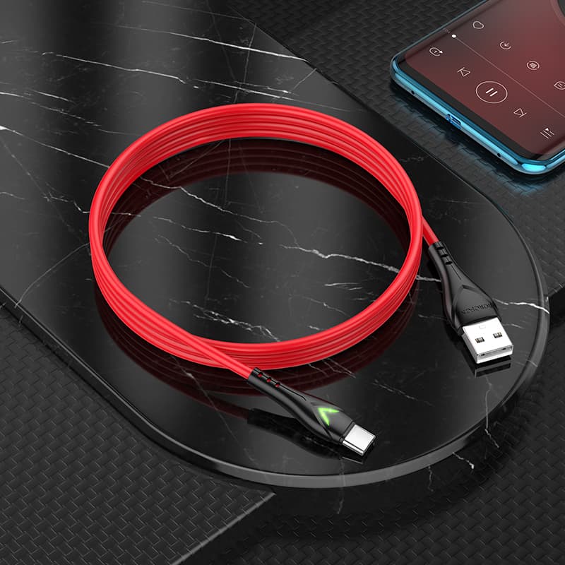 Datový kabel Borofone BX65 Bright - USB na typ C - 2A 1 metr červený - náhled 3
