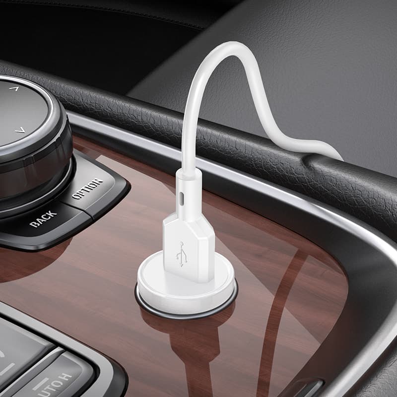 Rychlonabíječka do auta Borofone BZ18 vč. microUSB datového kabelu 18W bílá - náhled 3