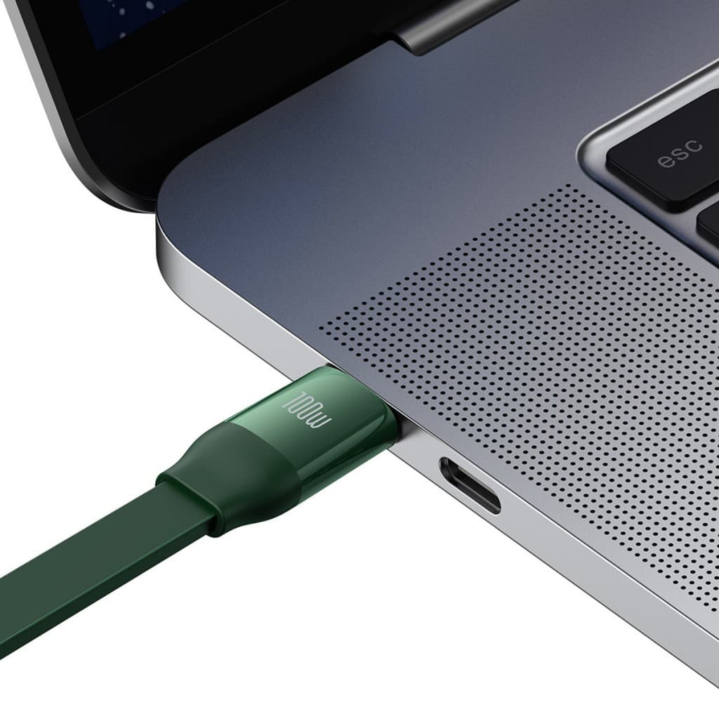 Kabel Baseus Bright Mirror 3 v 1 - Typ C na Micro USB, Lightning, Typ C - 100W 1,1 metru (CAMJ010206) zelený - náhled 3
