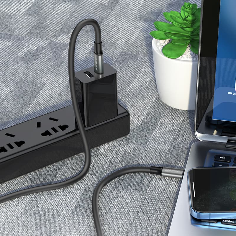 Borofone kabel BX82 Bountiful - typ C - 60W 3A 1 metr černý - náhled 3