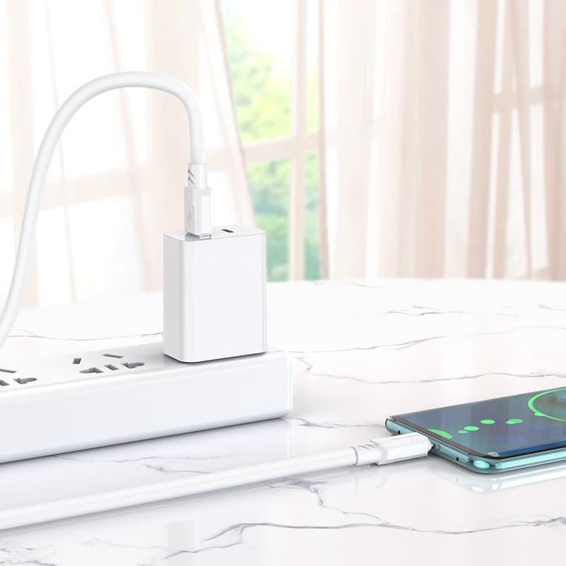 Kabel Borofone BX81 Goodway - USB na typ C - 3A 1 metr bílý - náhled 3