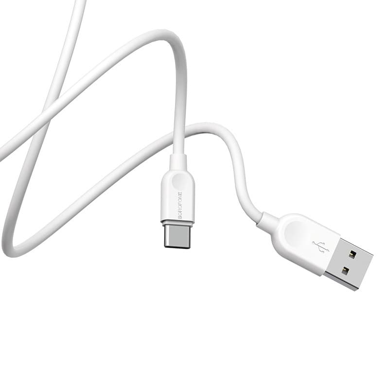 Borofone Kabel BX14 LinkJet - USB na typ C - 3A 1 metr bílý - náhled 3