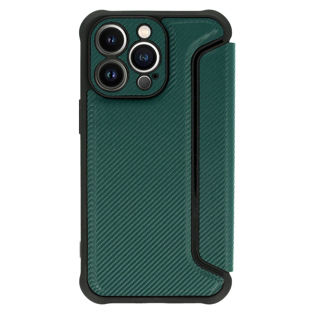 Pouzdro Razor Carbon Book pro Iphone 12 tmavě zelené - náhled 3
