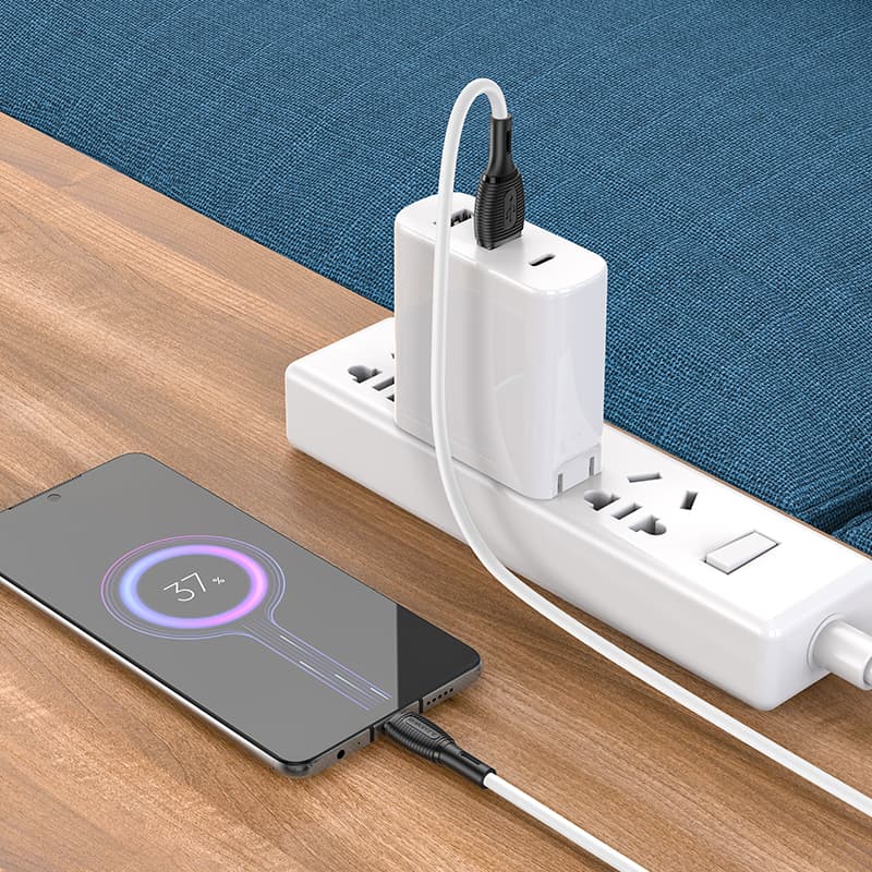 Kabel Borofone BX86 Advantage - USB na Micro USB - 2,4A 1 metr bílý - náhled 3