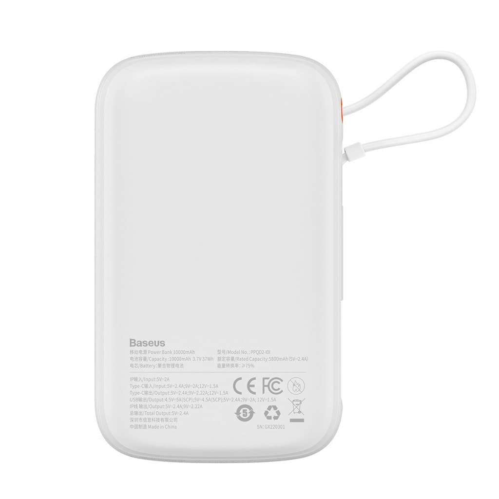 Powerbank Baseus Qpow Pro 10000mAh s kabelem Lightning (PPQD060002) 20W bílá - náhled 3