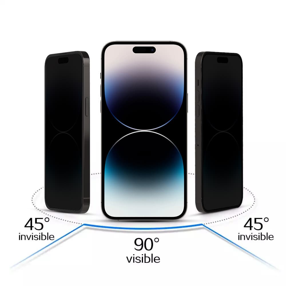 Tvrzené sklo Privacy pro iPhone 13 - 13 Pro - 16e černé - náhled 3