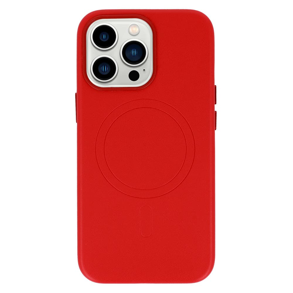 Zadní kryt MagSafe Leather pro Iphone 15 Plus Red - náhled 3