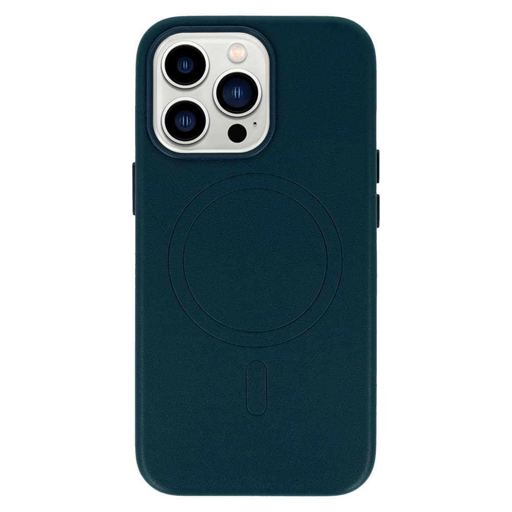Zadní kryt MagSafe Leather pro Iphone 15 Plus Navy - náhled 3