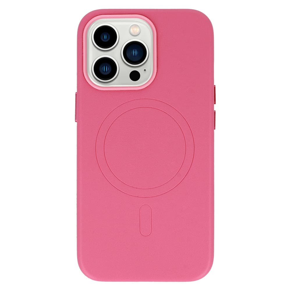 Zadní kryt MagSafe Leather pro Iphone 15 Plus Pink - náhled 3