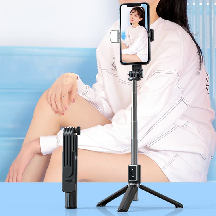 Bluetooth tripod mini selfie tyč P40S se stativem černá - náhled 3
