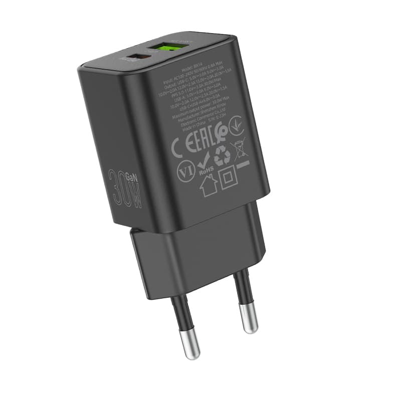 Adaptér Borofone BN14 s funkcí rychlonabíjení Dual 30W černý - náhled 3