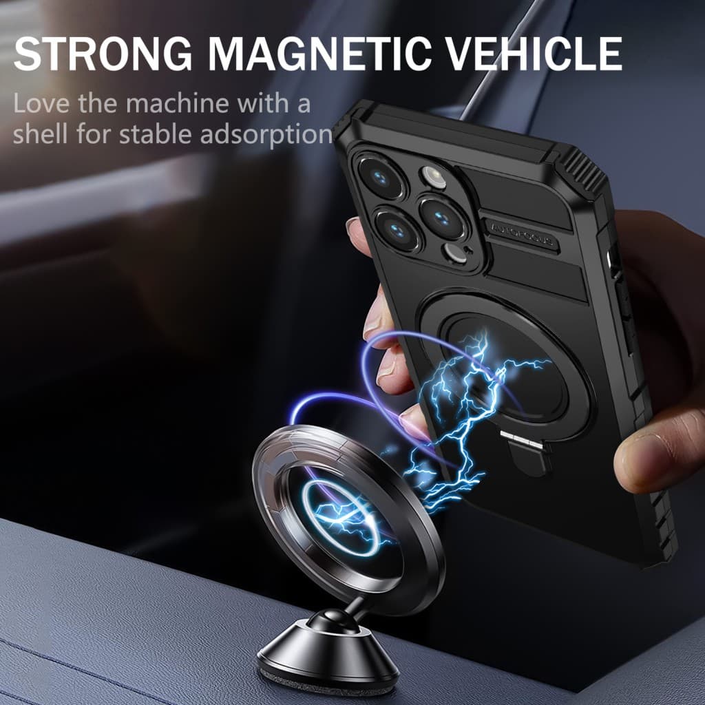 Tel Protect Armor Magsafe Metal Ring Case pro Iphone 12 Pro černé - náhled 3