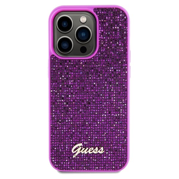 Originální pouzdro GUESS Disco Metal Script hardcase GUHCP14LPMSDGSF pro Iphone 14 Pro fuschia - náhled 3