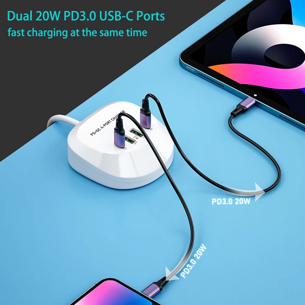 Adaptér T3P s funkcí rychlonabíjení 40W bílý - náhled 3