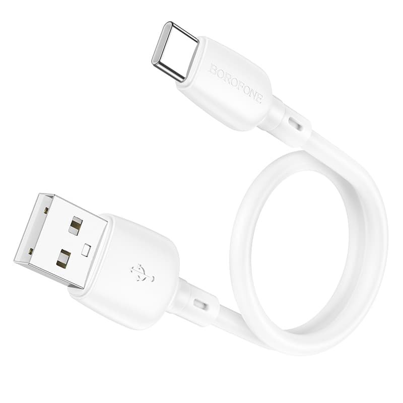 Kabel Borofone BX93 Super Power - USB na typ C - 27W 3A 0,25 metru bílý - náhled 3