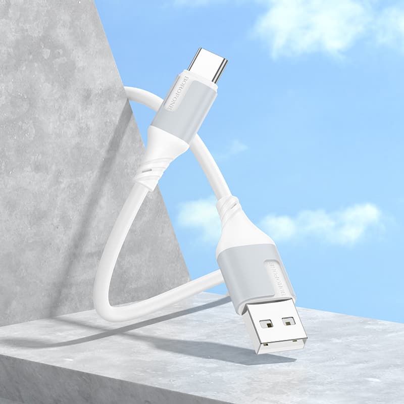 Kabel Borofone BX101 Creator - USB na typ C - 3A 1 metr bílý - náhled 3
