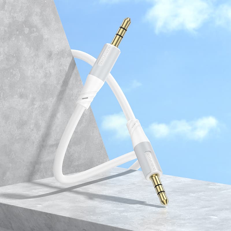 Audio kabel Borofone BL19 Creator jack 3,5 mm na jack 3,5 mm bílý - náhled 3