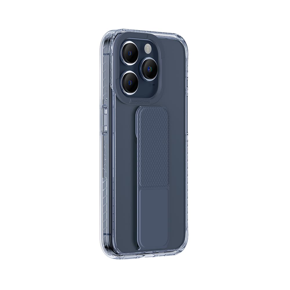 Zadní kryt Amazing Thing Titan Pro Holder Case 10FT IP156.7PTHBU pro iPhone 15 Pro Max navy se stojánkem - náhled 3